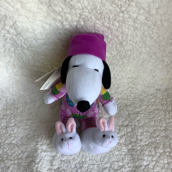 Whitmans Peanuts Plush Snoopy Dog Bunny Slippers Pjs Stuffed Animal Toy w Tags - Picture 3 of 7